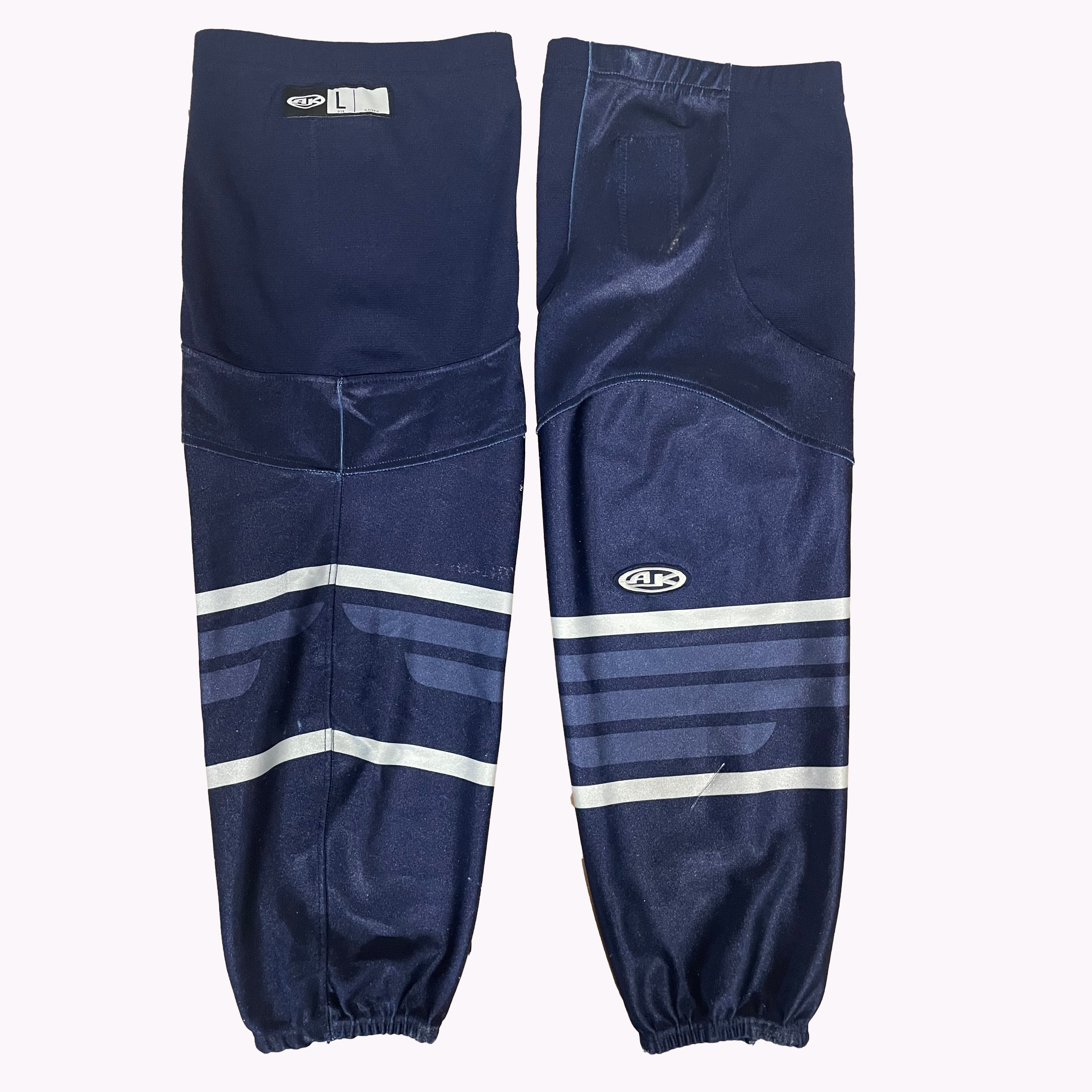 ECHL - Chaussettes de hockey AK d'occasion (bleu marine/blanc)